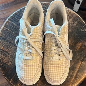 Nike Women's Sneakers Beige Checkered Airforce Ones